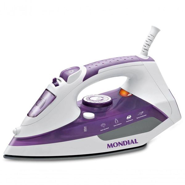 Ferro A Vapor Mondial Ceramic Express F-40 Branco/Lilás 127V 110