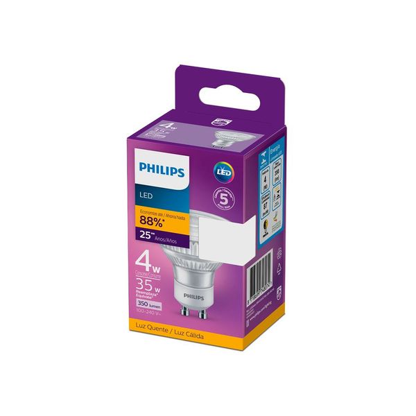 Kit  10 Lâmpada Led Philips dicróica BV  GU10 Amarela - 4W