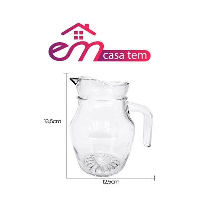 Jarra De Vidro Lisa Com Alça Em Casa Tem 500ml