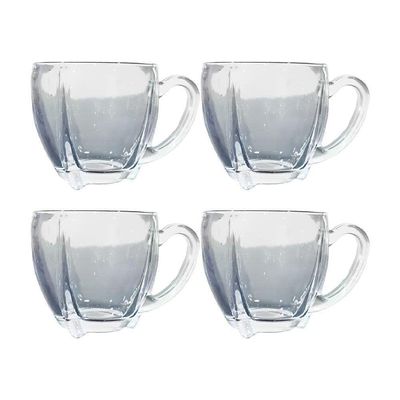 Kit 4 Xícaras De Café Vidro Love Em Casa Tem 195ml