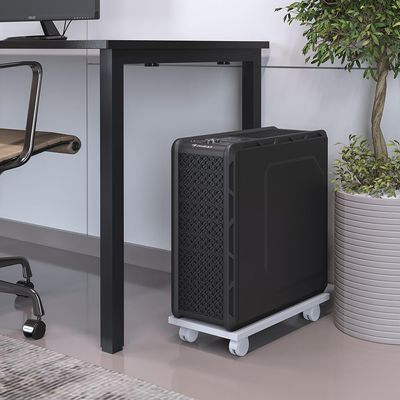 Suporte Para Cpu Com Rodízios Cyber L03 Branco - Lyam Decor