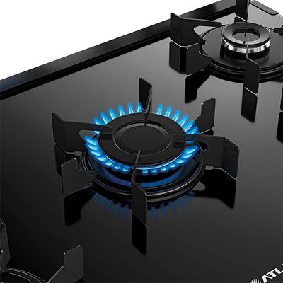 Fogão 5 Bocas Atlas Mônaco Top Glass com Acendimento Automático - Preto