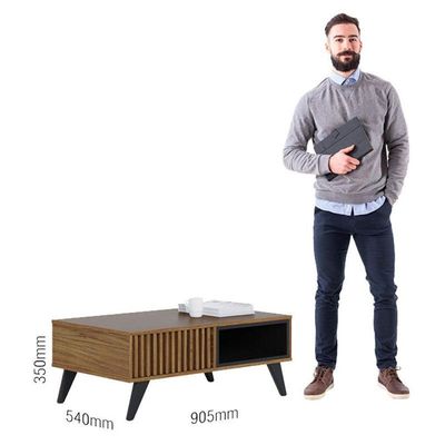 Mesa De Centro Jeri Noce Milano Preto Acetinado - Colibri
