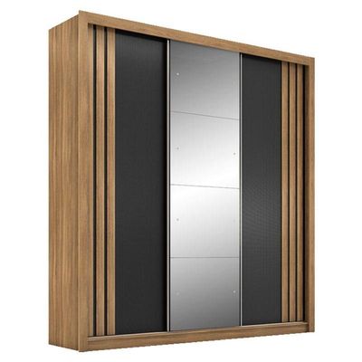 Guarda Roupa Casal Moema Amêndola Nude Flex Com Espelho - Demóbile
