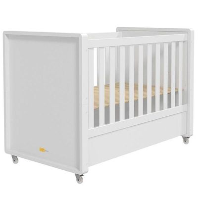 Quarto De Bebê Eloá Com Berço Americano Tutto New Branco Acetinado E Colchão Gazin - Phoenix Baby