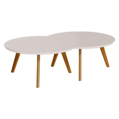 Kit Mesa De Centro Luna Off White - Imcal