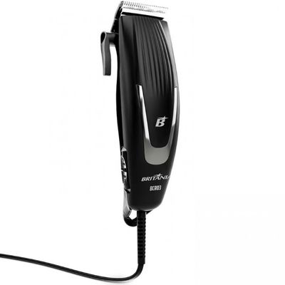 1 Máquina de Cortar Cabelo Britânia BCR03 18W com 9 acessórios Preto / 110V