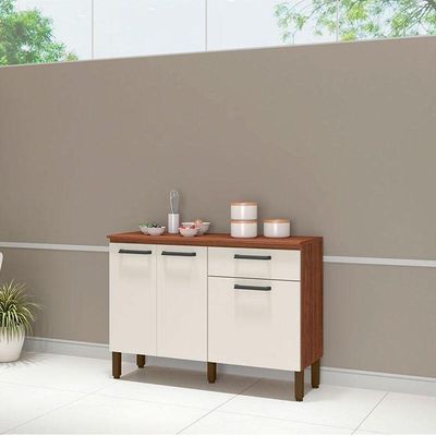 Balcão De Cozinha Versalhes Nogueira Off White - Kits Paraná