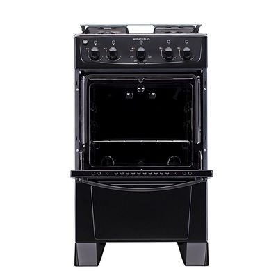 Fogão 4 Bocas Atlas Mônaco Plus Com Mesa Inox E Acendimento Automático Preto Bivolt