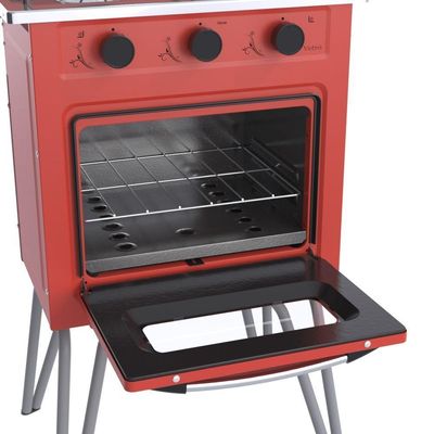 Fogão Portátil 2 Bocas Venax Gemini Vetrô a Gás GLP - Vermelho