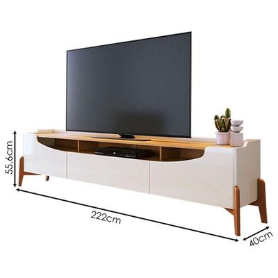 Rack Bancada Para Sala Studio 2.2 Off White Nature - Imcal