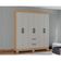 Guarda Roupa Casal Tóquio 6 Portas Com Armário Multiuso 2 Portas Pequeno Damasco Off White - Poquema