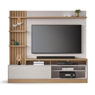 Estante Home Theater Ambiente Maceió Freijó Off White - Colibri