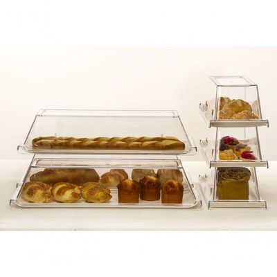 Bandeja Servir Retangular Com Tampa 15x50 Branca Em Policarbonato Linha Profissional Cook Vem