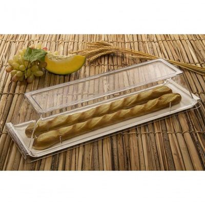 Bandeja Servir Retangular Com Tampa 15x50 Branca Em Policarbonato Linha Profissional Cook Vem