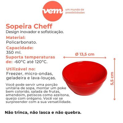 Sopeira Cheff Redonda 350ml Preta Em Policarbonato Linha Profissional Cook Vem