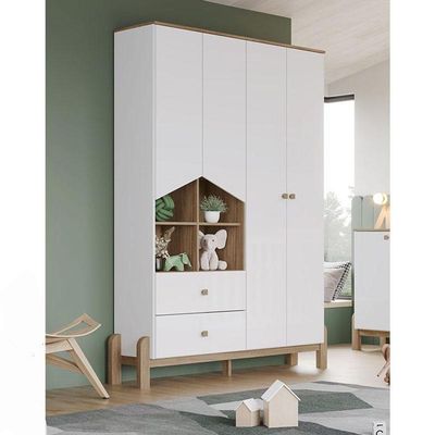 Guarda Roupa Infantil Ternura 4 Portas Branco Jequitibá Hp - Henn