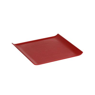 Bandeja Servir Quadrada 30x30 Vermelha Em Policarbonato Linha Profissional Cook Vem