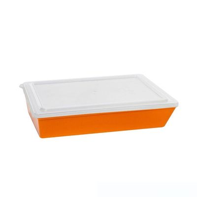 Travessa Stillo Retangular Com Tampa 5l Laranja Em Polipropileno Linha Tropical Vem