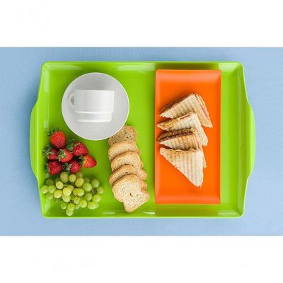 Bandeja Square Retangular 23x35 Laranja Em Polipropileno Linha Tropical Vem