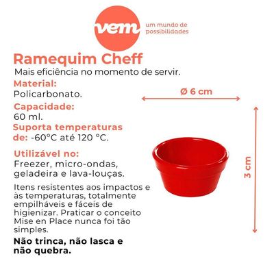 Ramequim Cheff 60ml Preto Em Policarbonato Linha Profissional Cook Vem
