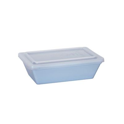 Travessa Stillo Retangular Com Tampa 2l Azul Em Polipropileno Linha Tendência Vem