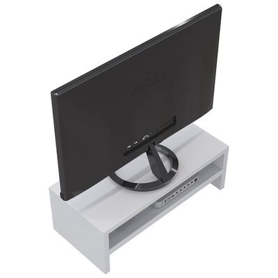 Kit 2 Suportes Stand Para Monitores Mesa Escritório Branco