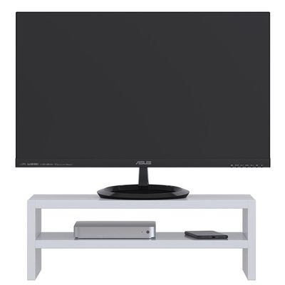 Kit 2 Suportes Stand Para Monitores Mesa Escritório Branco