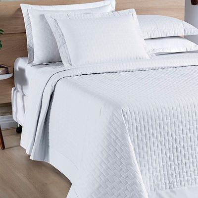 Cobre Leito Madri Percal 200 Fios 100% Algodão King 03 Peças - Branco