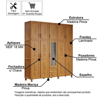 Guarda-roupa Casal 10 Portas E 2 Gavetas Dallas Straub Web
