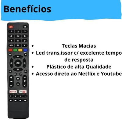 Kit 10 Controles Remoto Tv Philco E Britânia Le-7095 Preto