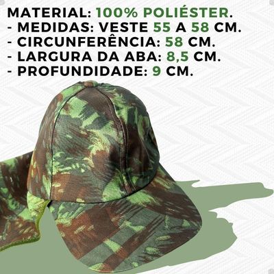 Boné Com Proteção Solar Nuca Pescoço Pesca Chapéu Pescador