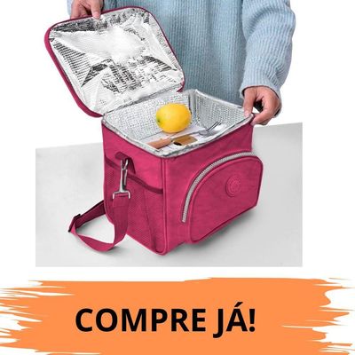 2 Bolsas Térmicas De Mão Com Alça Ajustavel Para Marmita Lancheira Impermeável azul-ver