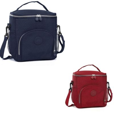 2 Bolsas Térmicas De Mão Com Alça Ajustavel Para Marmita Lancheira Impermeável azul-ver