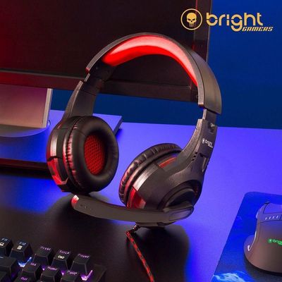 Headset Gamer Bright Com Led Vermelho 0468 Super Bass
