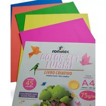 Papel Lummi Romitec A4 Colors 75g com 50 Folhas e Livro de Atividades