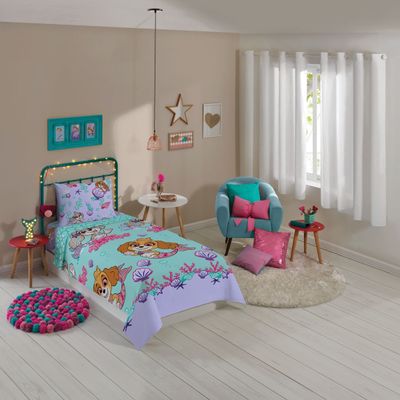 Jogo Cama Solt. 3Pcs Poliéster Patrulha Canina Menina Lepper