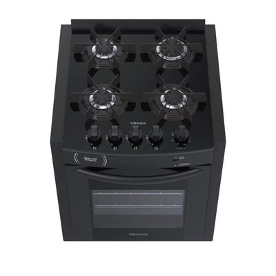 Fogão 4 Bocas de Embutir Venax Gaudí Prisma Vitreo BL a Gás GLP - Preto