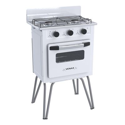 Fogão Portátil 2 Bocas Venax Gemini Vetrô Gas GLP Branco