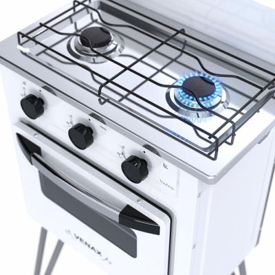 Fogão Portátil 2 Bocas Venax Gemini Vetrô Gas GLP Branco