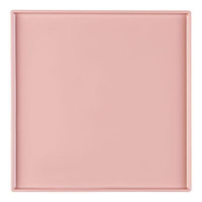 Prato Square Quadrado 27x27 Rosé Em Polipropileno Linha Tendência Vem