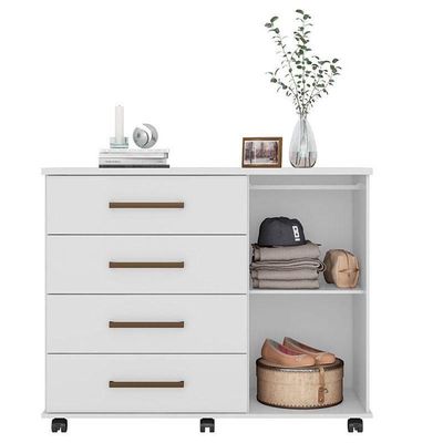 Cômoda Flora 4 Gavetas Branco Brilho - Demóbile
