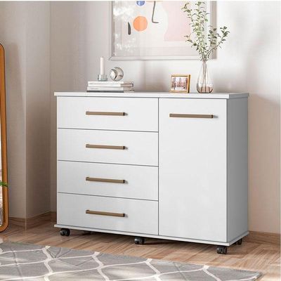 Cômoda Flora 4 Gavetas Branco Brilho - Demóbile