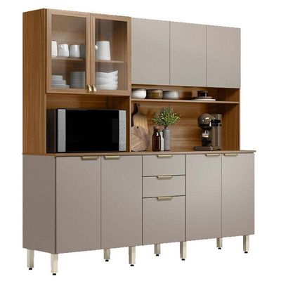 Kit Para Cozinha Compacta Amora Amêndola Nude Prime Tx - Demóbile