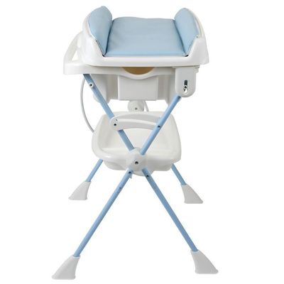 Banheira Burigotto Splash+ Com Suporte E Trocador Baby Blue Azul Claro U