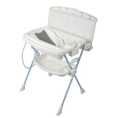 Banheira Burigotto Splash+ Com Suporte E Trocador Baby Blue Azul Claro U