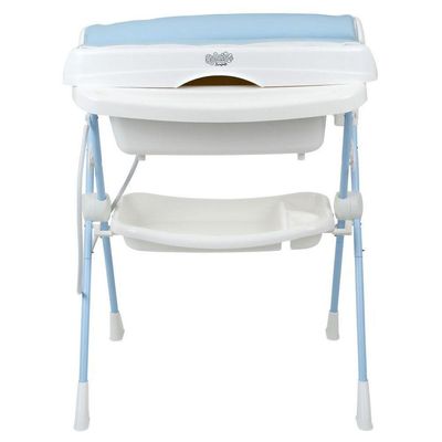 Banheira Burigotto Splash+ Com Suporte E Trocador Baby Blue Azul Claro U