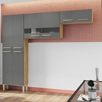 Kit Cozinha Nala 3 Peças Freijó Gris - Kits Paraná