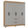 Cômoda 867 4 Gavetas E Guarda Roupa Casal Tóquio 6 Portas Damasco Off White - Poquema