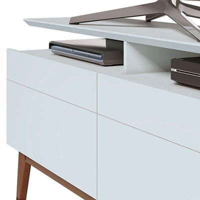 Rack Bancada Classic 2 Gavetas Com Nicho 1.4 Branco Acetinado - Imcal